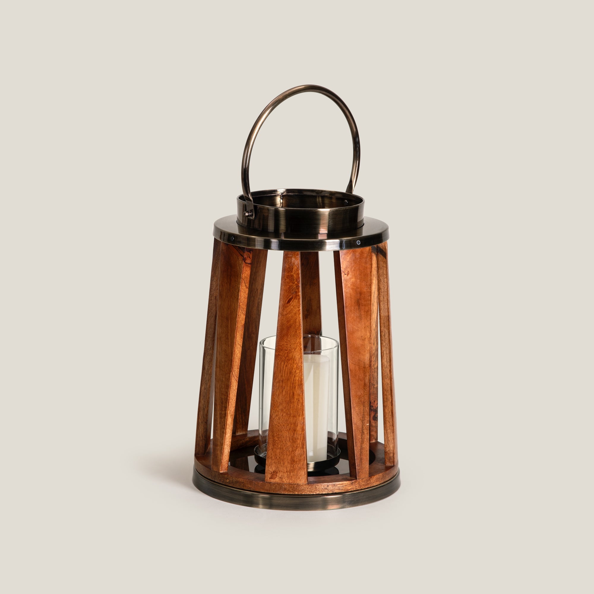 Brio Antique Gold & Brown Lantern S