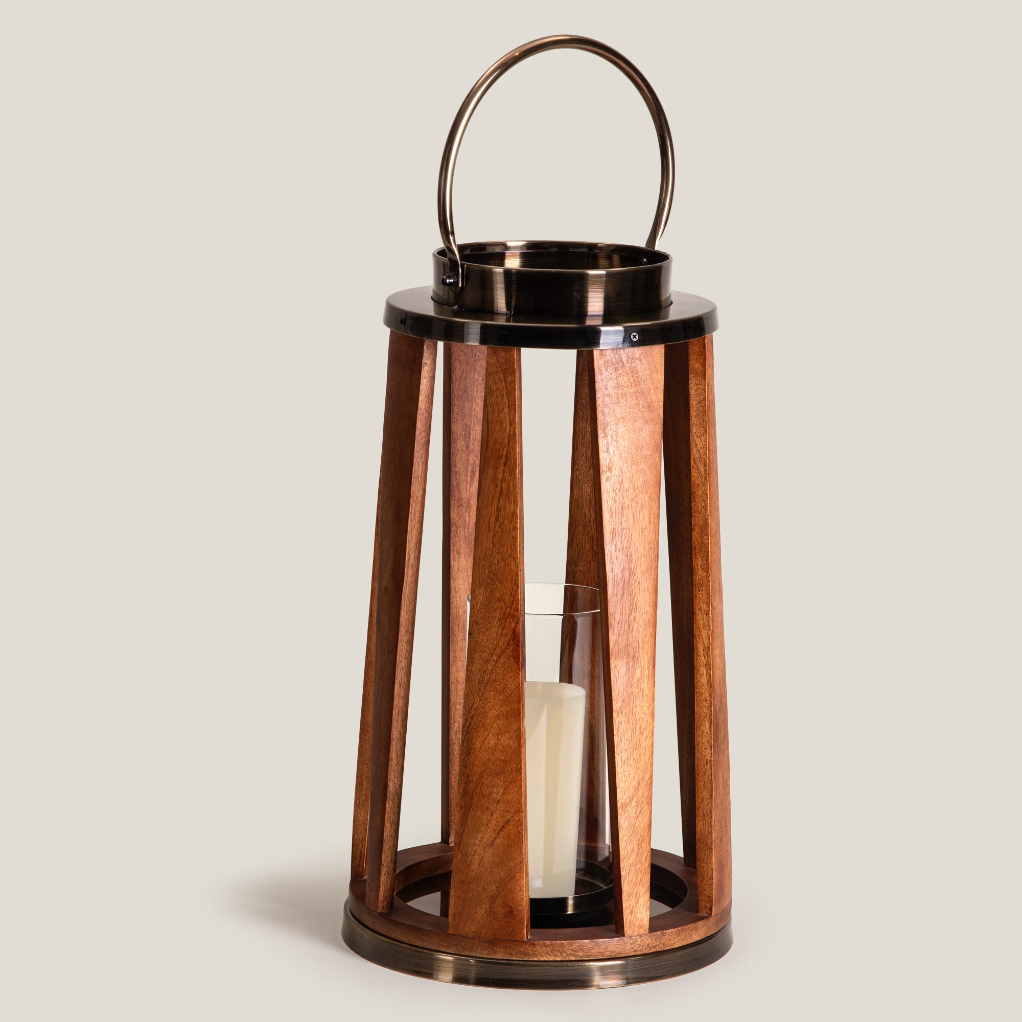 Brio Antique Gold & Brown Lantern L